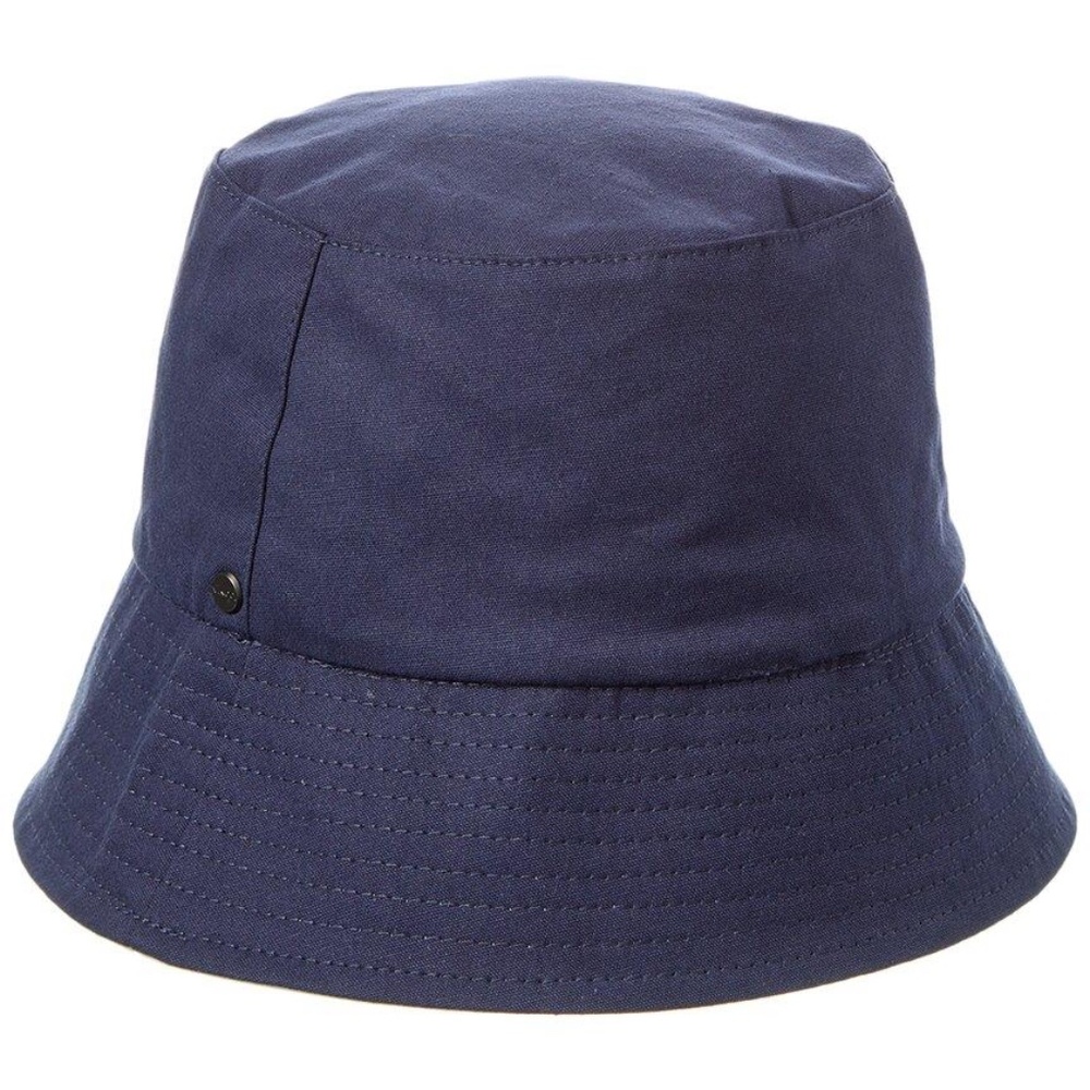 Vince Two Tone Navy Blue Cotton Canvas Casual Logo Beach  Bucket Hat